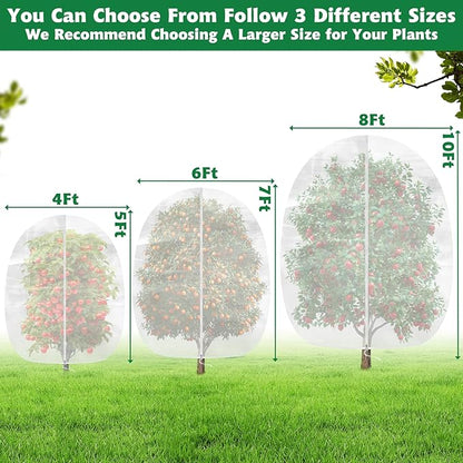 Evoio Bird Netting for Garden Plant Fruit Tree Protection 6 x 7 ft Large Blueberry Bushes Netting Covers Bags with Zipper, Shrubs Bush Tomato Strawberry Berry Barrier Mesh Cover Net Protector (1 Pcs)