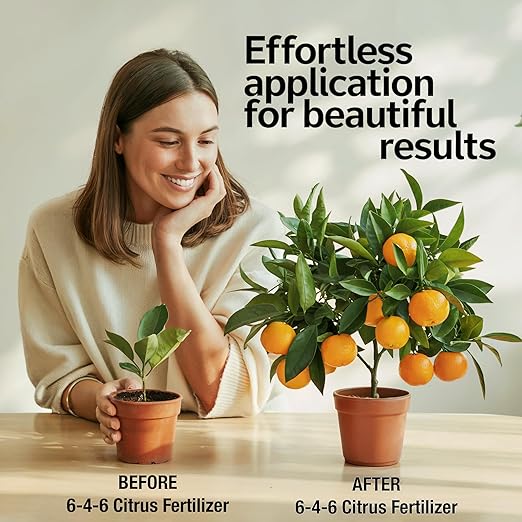 𝐁𝐄𝐒𝐓𝐒𝐄𝐋𝐋𝐄𝐑 Citrus Fertilizer + Vital Micronutrients - Perfect Balanced NPK for All Citrus - for Indoor and Outdoor Plants - Orange, Lime, Avocado and Lemon Tree Fertilizer [8 OZ]