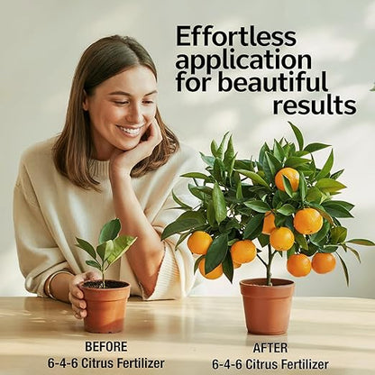𝐁𝐄𝐒𝐓𝐒𝐄𝐋𝐋𝐄𝐑 Citrus Fertilizer + Vital Micronutrients - Perfect Balanced NPK for All Citrus - for Indoor and Outdoor Plants - Orange, Lime, Avocado and Lemon Tree Fertilizer [8 OZ]