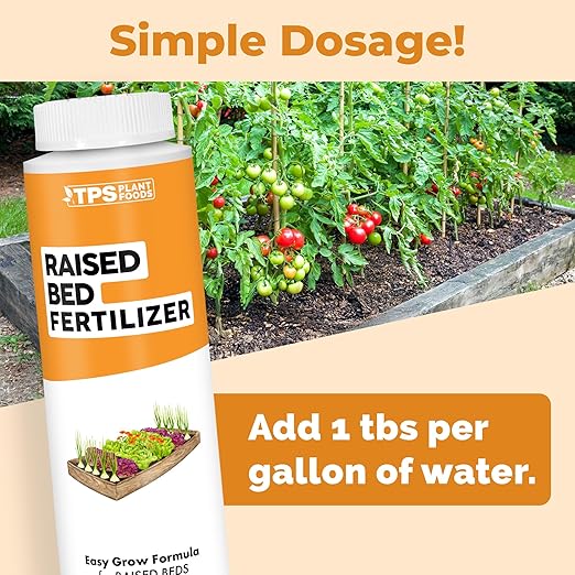 Raised Bed Fertilizer for Vegetables, Herbs, and Flowers, Balanced Nutrients for Container and Box Gardens, Liquid Fertilizer by TPS Plant Foods, 8oz (250ml)