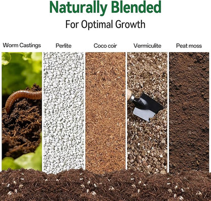 Zeedix Potting Soil Mix for Indoor Houseplant, Include Perlite, Compost, Peat Moss, Coco Coir and Vermiculite, Well Draining Potting Mix, Promote Healthy Root Development and Faster Plant Growth, 6qt