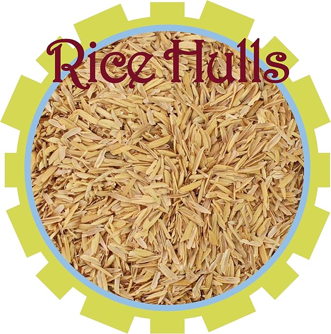 Organic Mechanics Pure Rice Hulls, 8 qt (Pack of 2) - Sustainable Alternative to Perlite - Enhances Drainage, Porosity and Air Space - Eco-Friendly