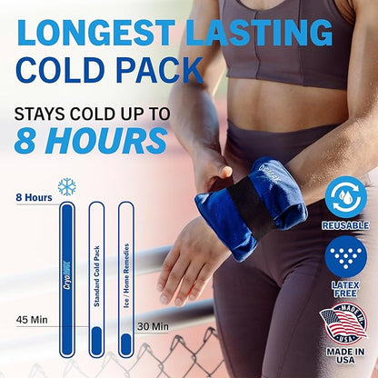 CryoMAX Cold Pack, Reusable, 8 Hour Cold Therapy Ice Pack, Small, 6"x 6" (Pack of 2)