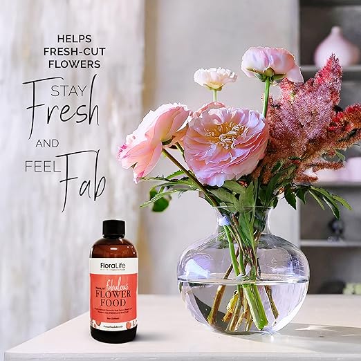 FloraLife Fresh-Cut Flower Food - Liquid Multi-Nutrient & Hydration Solution - 8oz