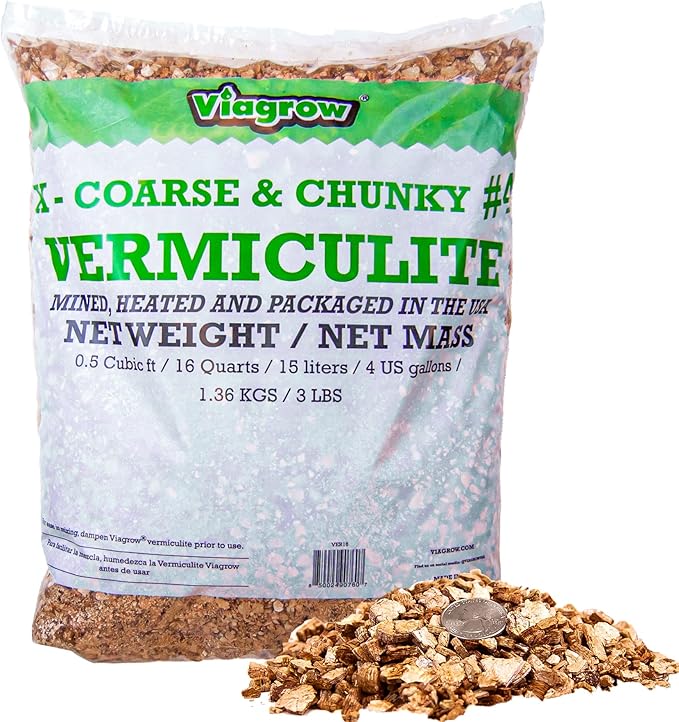 Viagrow® 16 qt. (0.5 cu. ft.) Coarse and Chunky Grade Vermiculite Soil Amendment (1-Pack) / A Product of The Harvest Company™