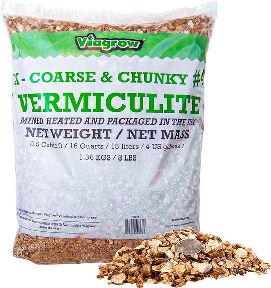 Viagrow® 16 qt. (0.5 cu. ft.) Coarse and Chunky Grade Vermiculite Soil Amendment (1-Pack) / A Product of The Harvest Company™