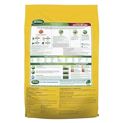 Scotts Turf Builder Weed and Feed5, Weed Killer Plus Lawn Fertilizer, Controls Dandelion and Clover, 4,000 sq. ft., 11.32 lbs.