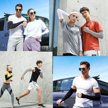 beister 3/6 Pairs UV Cooling Arm Sleeves Sun Protection Unisex for Sports, Cycling, Golf, Running