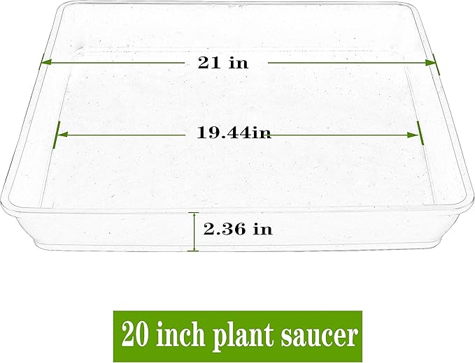 3 Pack Square Plant Saucer 20 22 Inch, Extra Large Plant Saucer, Deep Plant Trays for Pots, Planters for Indoors and Outdoors Plants, Duty Plastic Plant Water Tray (20 inch, Terracotta)