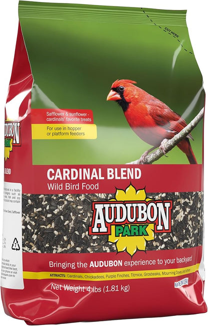 Audubon Park Cardinal Blend Wild Bird Food,Cardinal Bird Seed for Outside Feeders,4-Pound Bag,(Pack of 2)