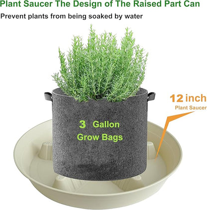4 Pack Plant Saucer 12 inch, 8 10 14 17 inch, Plant Stand Plastic Plant Saucers for Indoors Outdoor, Heavy Duty Flower Saucers for Potted Plants, Pot Saucers for Plants, Grow Bags Saucers