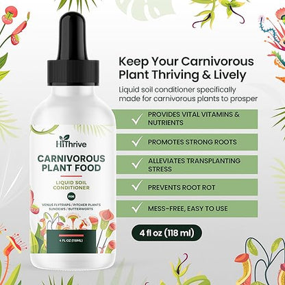 4oz Carnivorous Plant Food & Venus Fly Trap Food - Feeds up to 500 Times, Tropical Plant Fertilizer for Carnivorous Plants, Premium Liquid Fertilizer & Feeding Supplement for Consistent Growth
