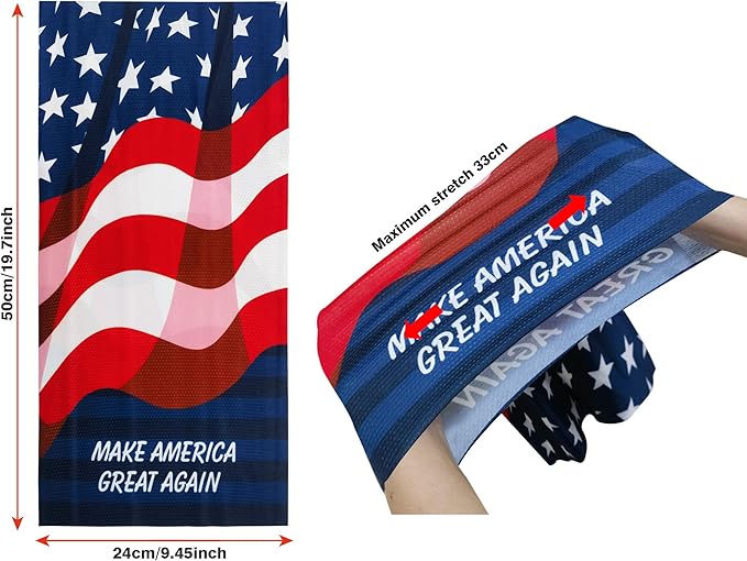 Bilymate USA Flag Cooling Neck Gaiter UPF 50+ Seamless bandana, Breathable Mesh holes Tube headwear bandana headband for Men & Women