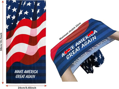 Bilymate USA Flag Cooling Neck Gaiter UPF 50+ Seamless bandana, Breathable Mesh holes Tube headwear bandana headband for Men & Women