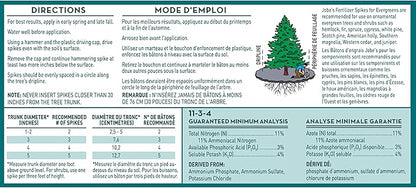 Jobe’s Slow Release Evergreen Fertilizer Spikes, Easy Plant Care for Cypress, Arborvitae, Pine, Cedar, and Many More Acid Loving Trees, 9 Count