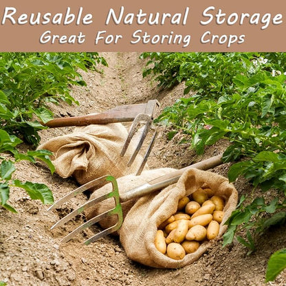 Kmise Burlap Potato Sack Race Bags (Pack of 6),48"x25" Large Natural Jute Burlap Sacks for Kids & Adults, Reusable Eco-Friendly Grow Bag for Field Day Games, 3-Legged Races & Harvest Storage