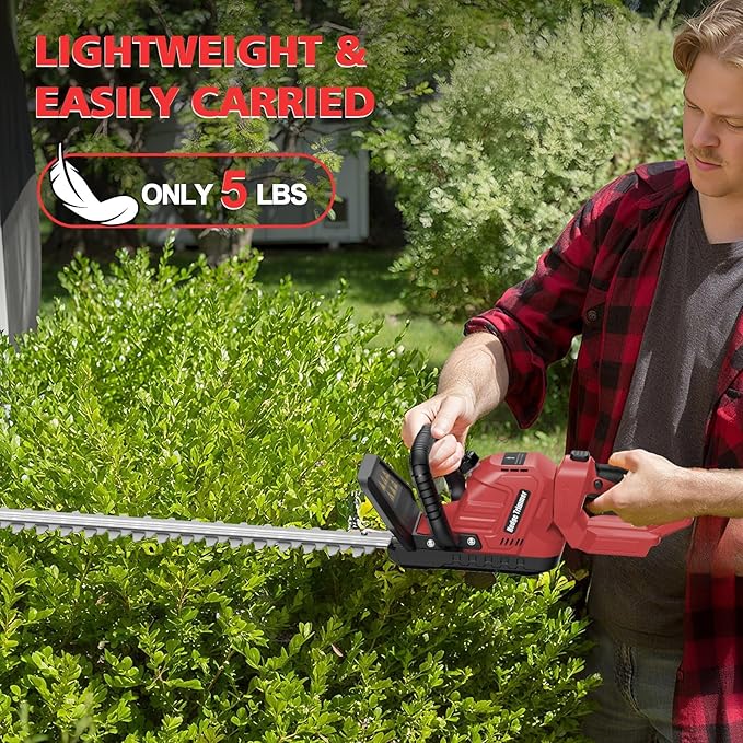 Cordless Hedge Trimmer Compatible with Milwaukee M18 Battery, 20-Inch Electric Hedge Trimmer, Battery Powered Brushless Bush Trimmer, 2/3'' Cutting Capacity, Lightweight & Rotatable Handle(No Battery)