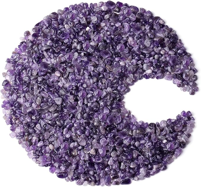 ZHIYUXI Amethyst Crystal Chips Fish Tank Gravel Vase Filler Stones Crushed Crystals Gemstone Polished Healing Crystals Natural Quartz Stone 0.44lbs
