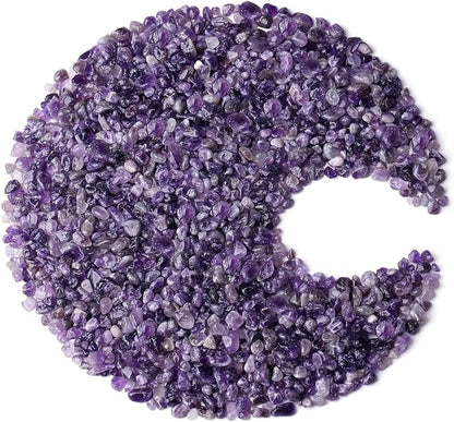 ZHIYUXI Amethyst Crystal Chips Fish Tank Gravel Vase Filler Stones Crushed Crystals Gemstone Polished Healing Crystals Natural Quartz Stone 0.44lbs