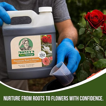 PlantVantage Root & Bloom Liquid Fertilizer - Concentrated Liquid Plant Fertilizer for Strong Roots & Bigger Blooms, Plant Food for Trees, Flowers & Vegetables, Soil or Foliar Application, 16 oz