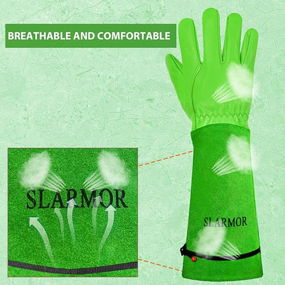 Long Gardening-Gloves Women/Men-Thorn proof Rose Pruning Heavy Duty Gauntlet, Best Garden Gifts for Gardener-S