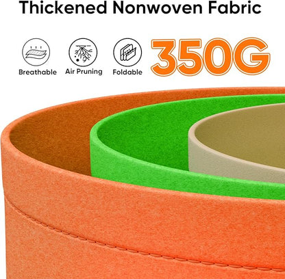 7 Gallon Potato Grow Bags - 6 Pack 350g Heavy Duty Thick Aeration Nonwoven Fabric Pots with Handles, Potatoes Grow Bags 7 Gal with Flap, Garden Bags for Growing Potatoes Plant Vegetables Flower