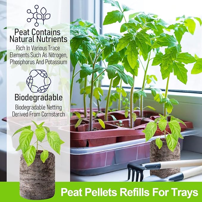 Legigo 200 Pcs 30mm Seed Starter Peat Pellets Pods for Seedlings- Compressed Seed Starting Pellets Seed Starter Pods Plugs Soil Peat Pods for Starting Seeds, Garden Planting Herb Flower Vegetables