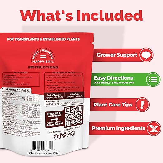 Mycorrhizal Fungi for Gardens – Mycos for Transplanting & Established Edible Plants, with Mycorrhizae and Soil Probiotics (6 oz)