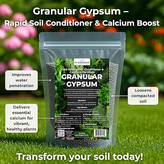 Gypsum for Soil - Calcium for Plants - Gypsum Fertilizer for Gardening, Lawn & Vegetables - Calcium for Garden (20 qts. - 40 lbs.)