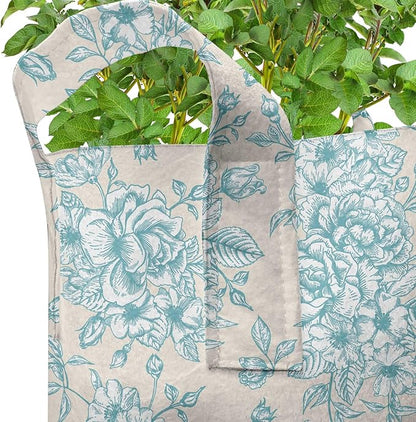 Ambesonne Colorful Grow Bags 5-Pack, Cartoon Bugs in Square, Heavyduty Fabric Pots with Handles for Plants, Coral Green