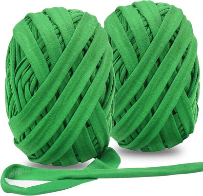 2 Pack Garden Twine, 196 Feet Stretchy Tomato Twine String, Green Cloth Plant Ties for Climbing Plants, Tomatoes, Fruit Trees, Gardeners (98 Feet/Roll)