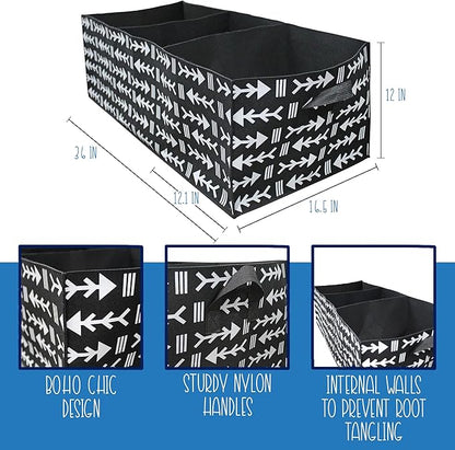 Giant Rectangular Grow Bag (30-Gallon); 3-Section Large Decorative Fabric Raised Bed Planter, 3 x 1.3 x 1 Foot