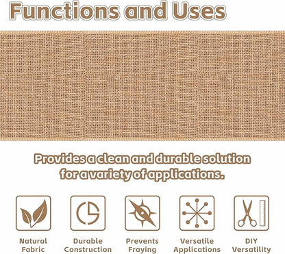 40“ x 40 Feet Natural Burlap Fabric Roll, High Density Jute Fiber, Multipurpose Burlap Tree Wrap for Decorations, DIY Crafts, Weed Barrier, Outdoor Plant, Gardening, Party Decor