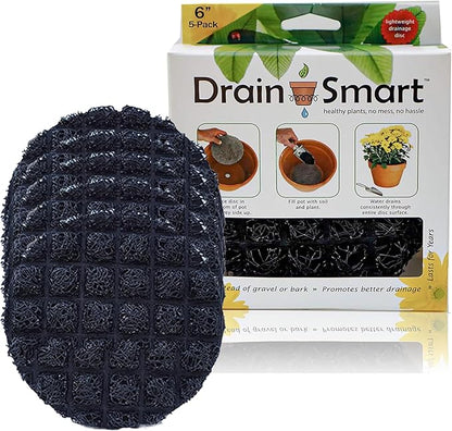 3D Mesh Planter Pot Drainage Insert Disc – Made in USA – Keeps Soil in, Lets Water Drain Out – Cleaner, Lighter Alternative to Gravel for Indoor & Outdoor Planters (6" – 5 Pack)