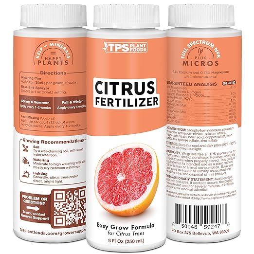 Citrus Fertilizer – Liquid Citrus Tree Fertilizer & Plant Food for All Potted & Outdoor Tree Varieites, 1 Gallon