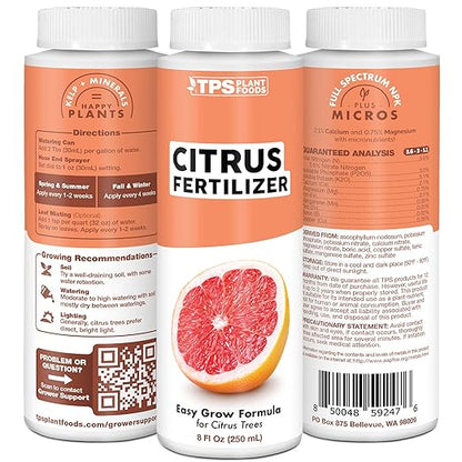 Citrus Fertilizer – Liquid Citrus Tree Fertilizer & Plant Food for All Potted & Outdoor Tree Varieites, 8 oz