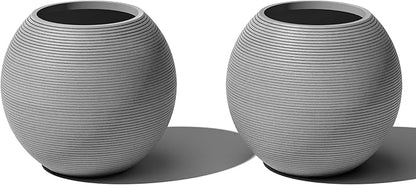 Veradek Strata Series Sphere Round Planter for Patio & Backyard | Durable Plastic-Stone Material | Modern Décor for Tall Trees and Plants