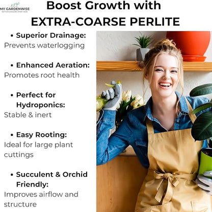 Perlite for Plants, Extra Coarse Grade 4 Horticultural Perlite, Organic Perlite for Gardening Indoor & Outdoor, Made in USA (3 quarts)