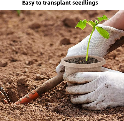 ANGTUO 30 Pcs Peat Pots for Seedlings, 4.33 inch Biodegradable Seed Nursery Pot with Drainage Holes, Seedling Pots Include 20 Labels