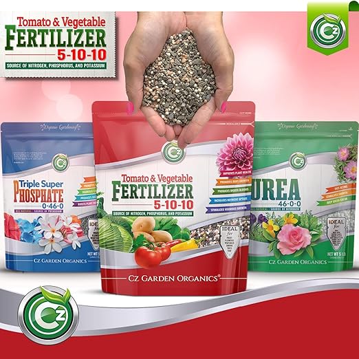 5-10-10 Tomato & Vegetable Fertilizer - Made in USA - NPK + Micronutrients Plant Food for Flower Gardens - (Cz Garden Organics All Purpose Fertilizer 8LB)