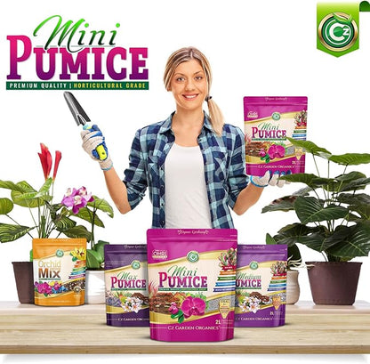 Pumice Stone Grow Media - Made in USA for Bonsai • Succulents • Cactus • Orchids - Horticultural Soil Amendment Additive Conditioner for Indoor and Outdoor Plants and Flower Gardens. OMRI Listed