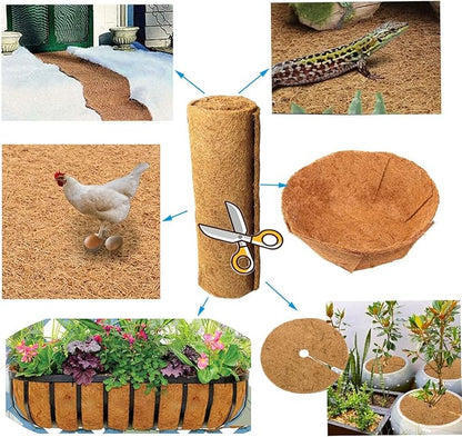 12x40 inch Natural Coco Liner Roll Coconut Coir Liner Sheets Coco Mat for Planter Window Box Flower Basket Garden Decoration Animal Pet Pad