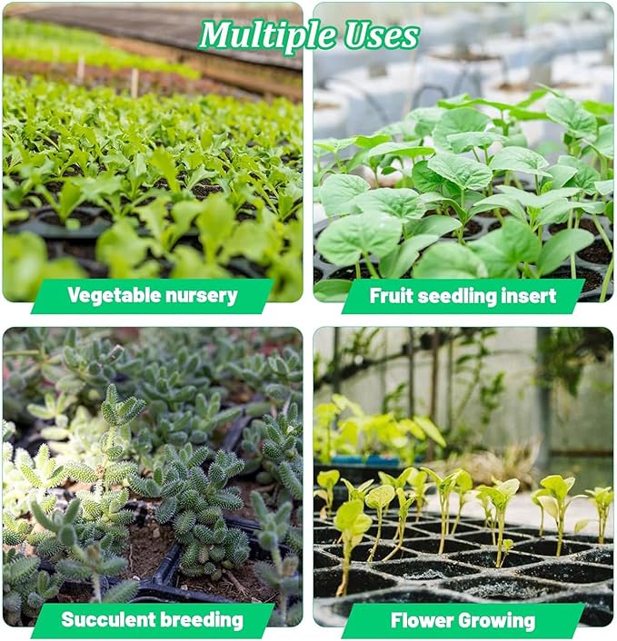 10-Pack Seed Starter Kit,72 Cell Seedling Tray Cell Seed Trays for Flat Trays Germination,Plastic Tray Nursery Pots Mini Propagator Plant Grow Kit Plug Tray Starting Trays for Seedling Germination