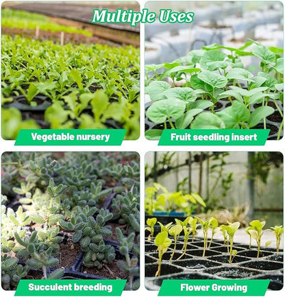 10-Pack Seed Starter Kit,72 Cell Seedling Tray Cell Seed Trays for Flat Trays Germination,Plastic Tray Nursery Pots Mini Propagator Plant Grow Kit Plug Tray Starting Trays for Seedling Germination