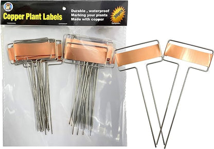 Copper Plate Metal Plant Labels Garden Stake Tags Reusable Planting Gardening Markers (5 x 2.6 inch)