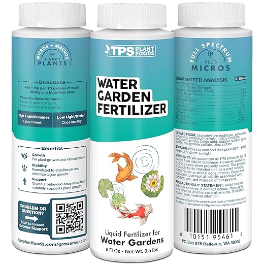 Water Garden Fertilizer, Complete Liquid Water Garden Plant Food, 32 oz (1 Quart)