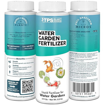 Water Garden Fertilizer, Complete Liquid Water Garden Plant Food, 8 oz (250mL)