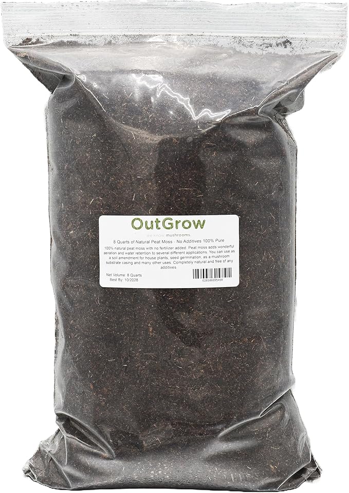 8 Quarts of Natural Peat Moss - No Additives 100% Pure