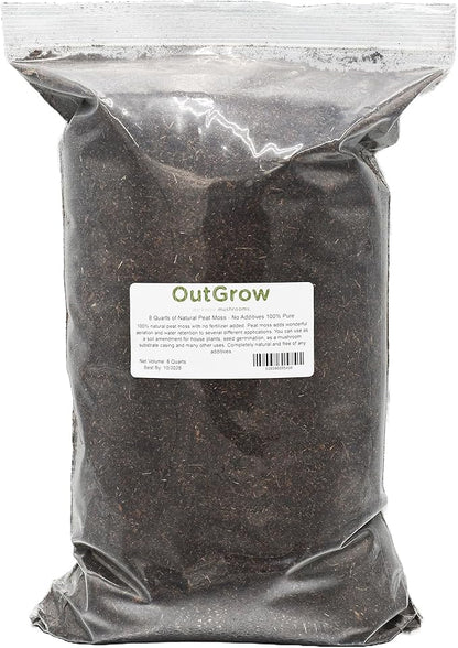 8 Quarts of Natural Peat Moss - No Additives 100% Pure
