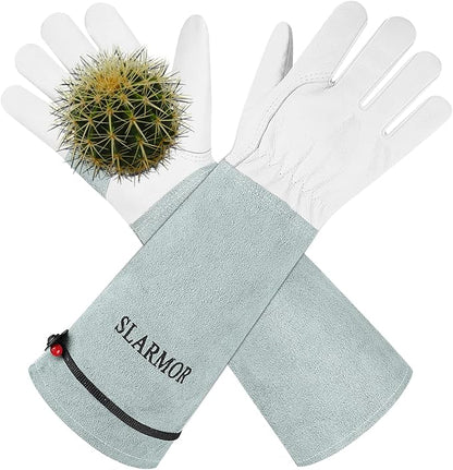 Long Gardening-Gloves Women/Men-Thorn proof Rose Pruning Heavy Duty Gauntlet, Best Garden Gifts for Gardener-XL